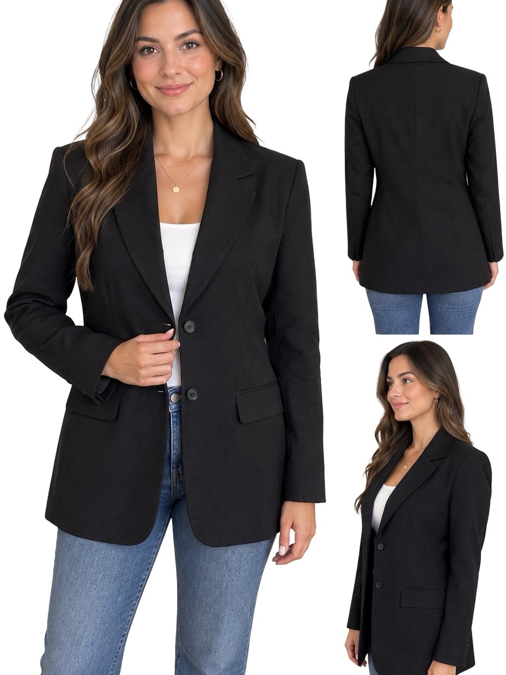 ASOS DESIGN Women’s Black Tailored Relaxed Blazer Size 8 Long Sleeve Oversize